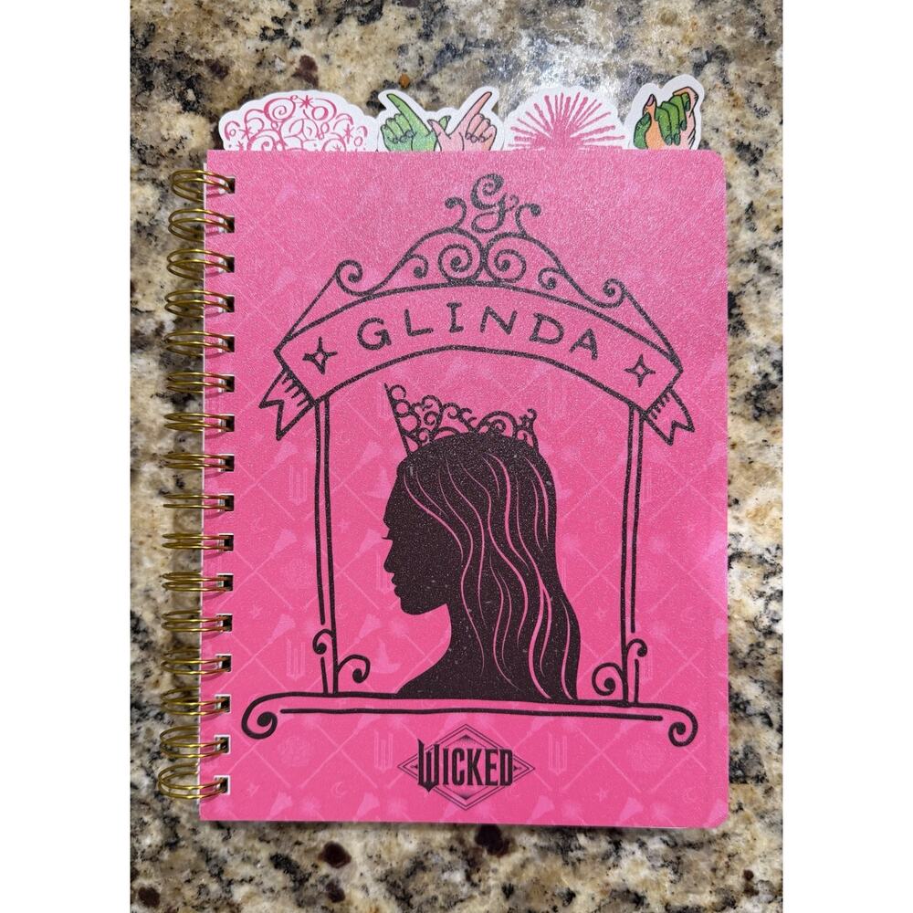 NEW Wicked Musical Glinda Pink Tabbed Journal Diary Notebook